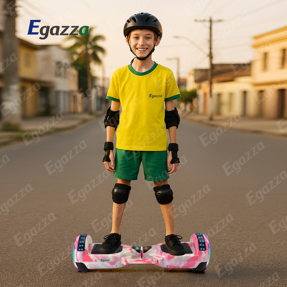 Egazza K5 Camuflagem Rosas Hoverboard Com Bluetooth