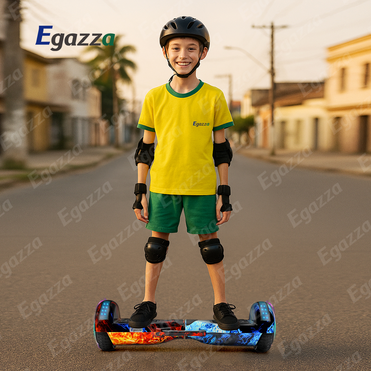 Hoverboard Antech K5 Com Padrão De Gelo E Fogo E Bluetooth