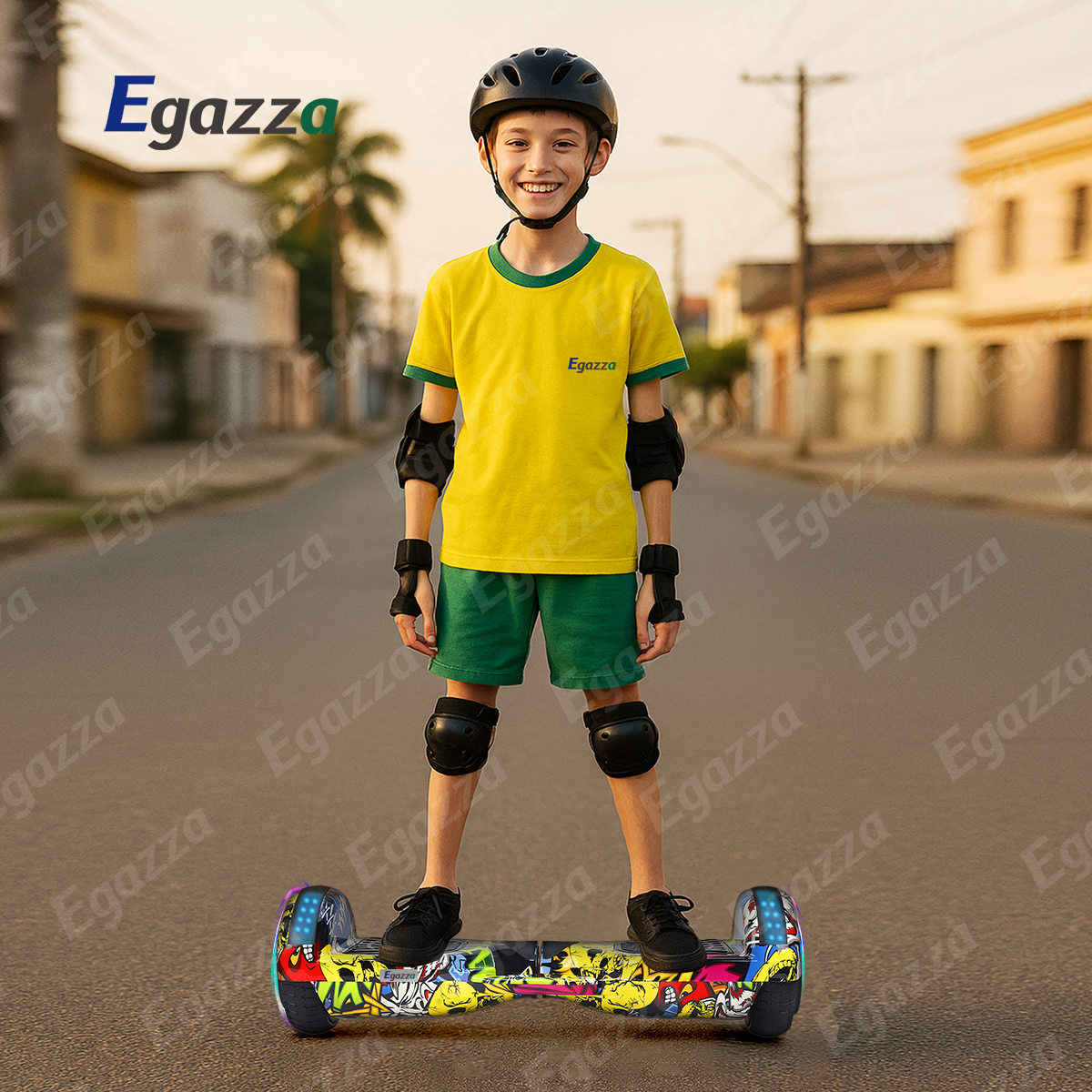 Egazza K5 Hip Hop Scooter Autobalanceada Bluetooth Colorida
