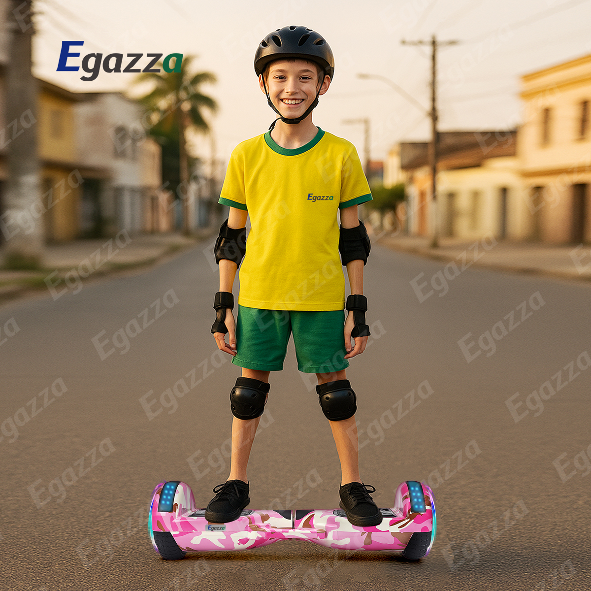 Egazza K5 Camuflagem Rosa Hoverboard Elétrico Com Bluetooth