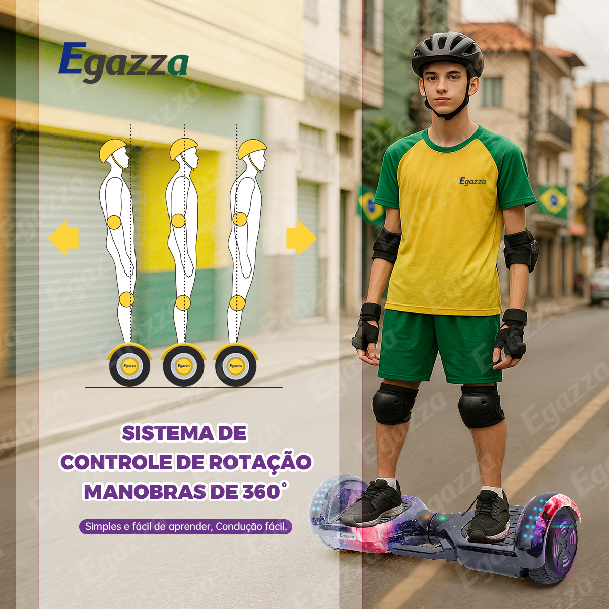 Hoverboard Antech K5 Com Padrão De Estrela De Três Cores