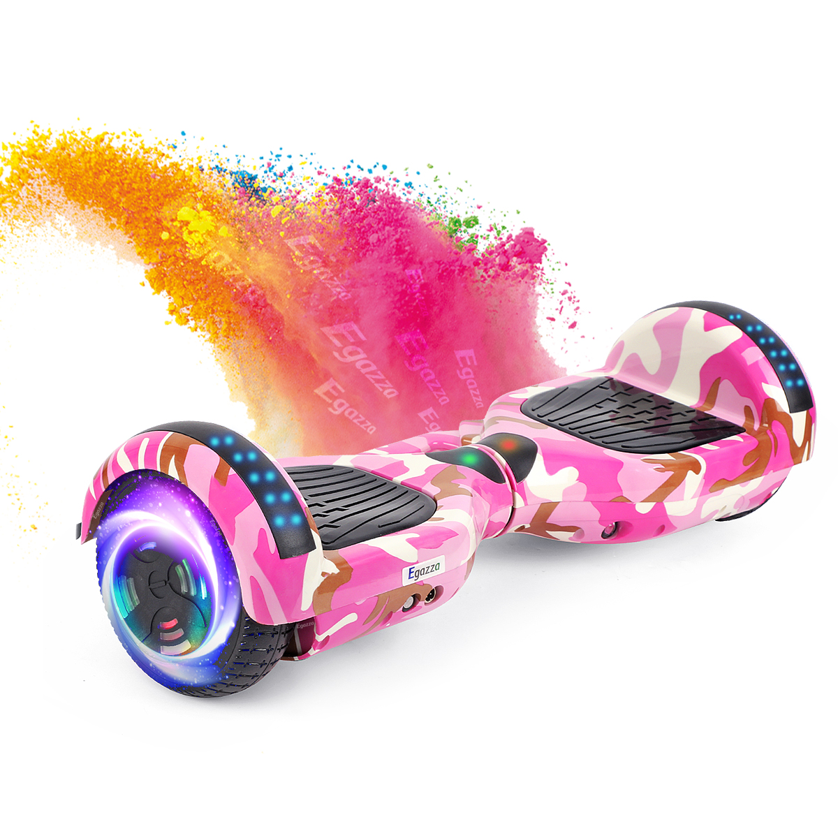 Egazza K5 Camuflagem Rosa Hoverboard Elétrico Com Bluetooth